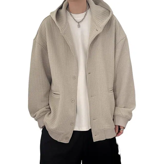 布客行 美式复古休闲连帽开衫秋季外套夹克 男女同款