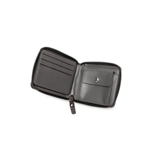 老人头 时尚潮流简约风格商务短款通勤棋盘格设计票夹钱夹 合成革 钱包 男款 黑色