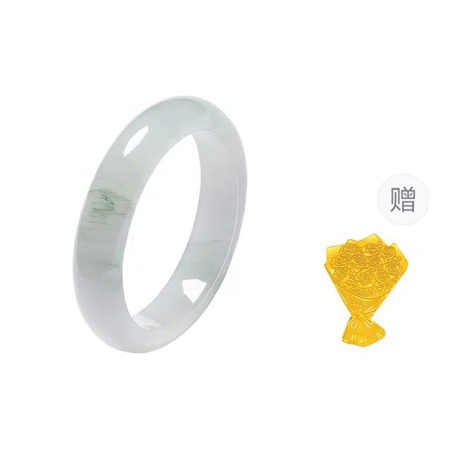 【赠金贴】 老庙 山雪 雪山灵气 冰润透亮 西域风情 丝绸光泽 丝绸光泽 文人雅士 精致优雅 轻奢时尚天然 天山翠 手镯 女款