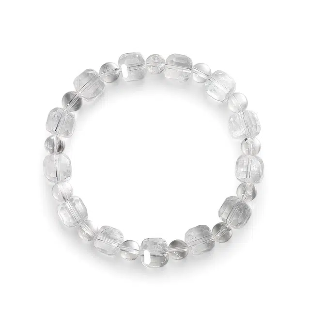 【天然白阿赛】 彗时 新中式轻奢高级感转运白幽灵聚财纳福生日好物增女生上岸招财小众女士#好运天然 白水晶 手串 男女同款情侣款