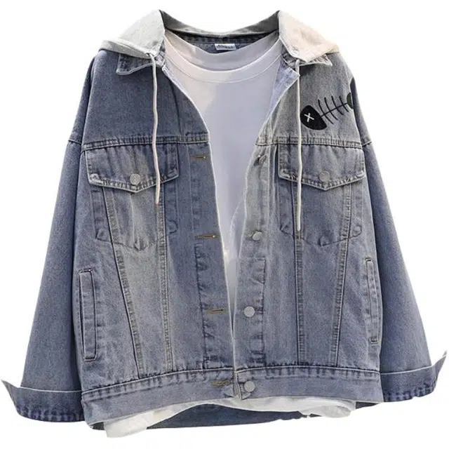 木清清 休闲复古百搭个性刺绣牛仔外套 女款