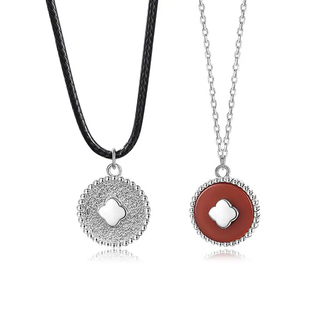 七七银饰 好柿成双 平安喜乐好运常在 诸事顺利招财转运 时尚小众森系小清新氛围感 简约通勤百搭 好运 玛瑙 项链 男女同款情侣款