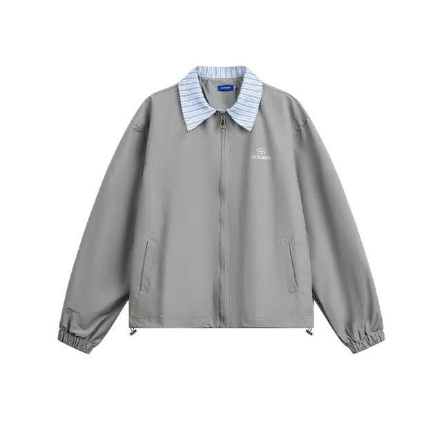 奇迹街区 日系复古拼色翻领潮牌宽松情侣休闲工装夹克外套 男女同款