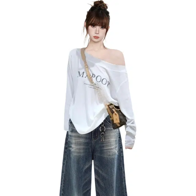 识恩 薄款宽松慵懒风长袖针织衫 女款