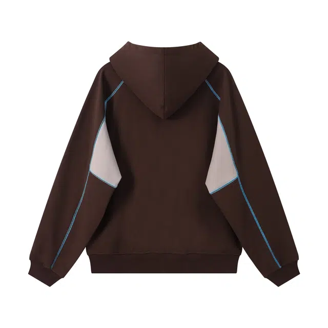 江南先生 大小孩乐园 基础款百搭通勤日常恒温暖皮哈苏线撞色连帽开衫秋宽松休闲外套卫衣 男女同款