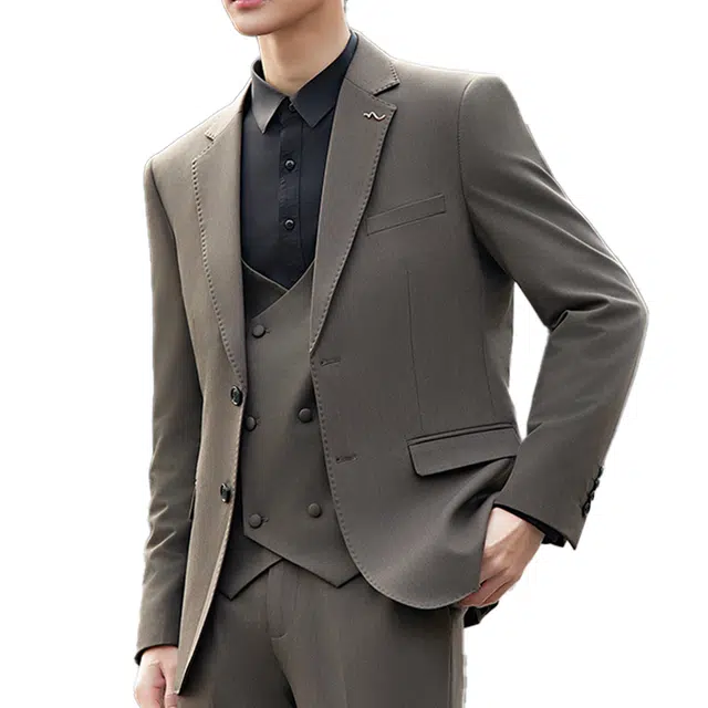 艾梵斯贝 高品质简约设计款修身绅士有型婚庆礼服易打理通勤商务行政正装职场休闲西装套装 男款