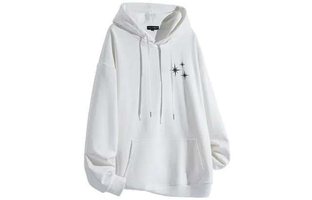 图兰朵 美式宽松休闲街头简约印花连帽落肩卫衣 男女同款