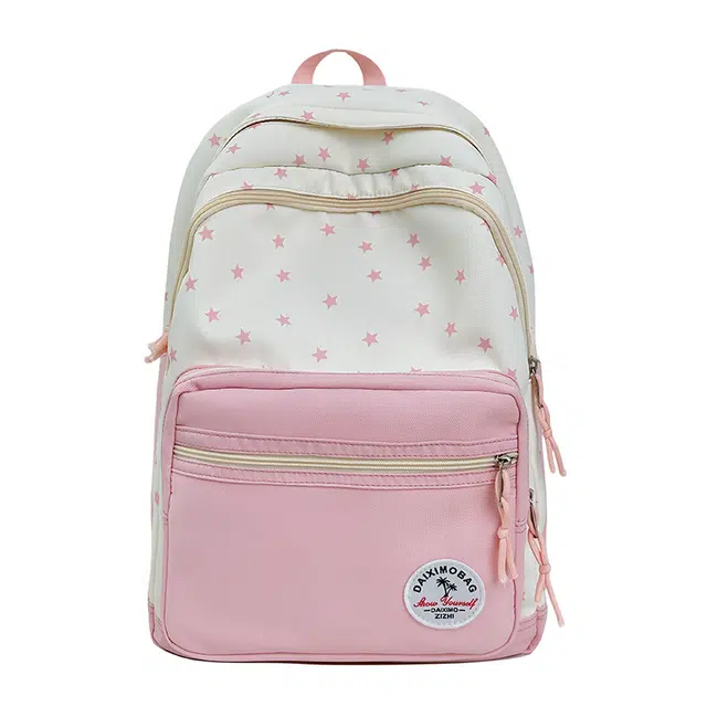 森马 初中高颜值背包大学旅行休闲 尼龙 双肩包 男女同款情侣款 粉色/黄色/蓝色/绿色/黑色