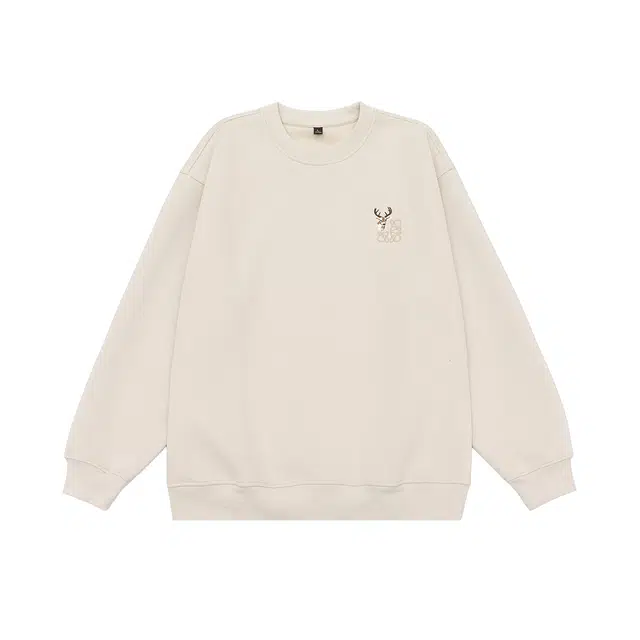 独驰 美式重磅刺绣复古潮流宽松休闲男上衣卫衣 男女同款