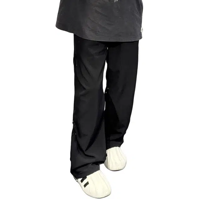 大格子与黑猫 美式铆钉裤男春秋潮牌痞帅宽松设计感直筒工装裤长裤休闲裤 男款