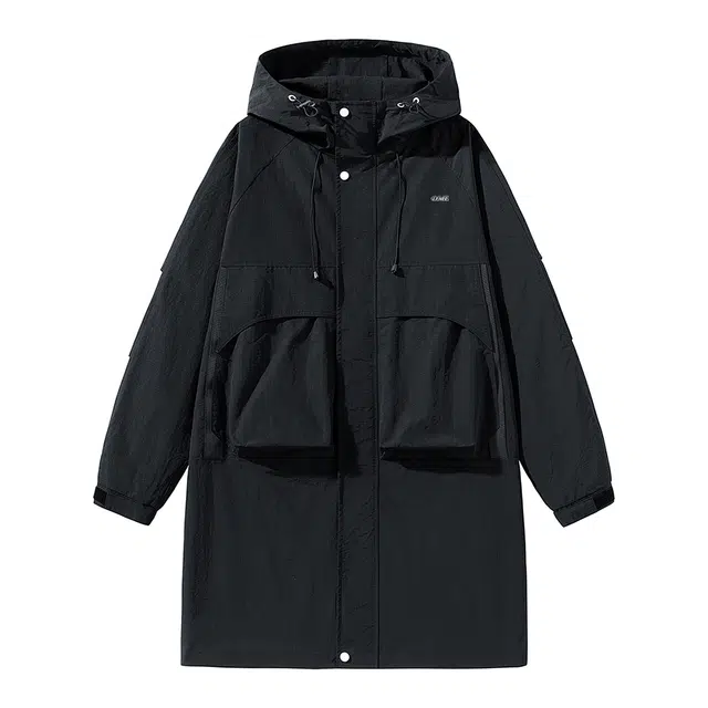 多风格中长款连帽时尚外套风衣 男女同款