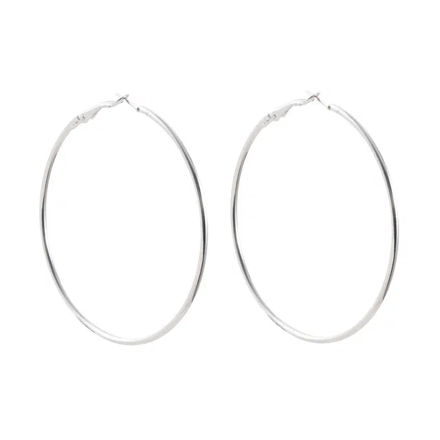 澜耀 银环飒影 几何大耳圈 欧美夸张风时尚耳饰 铜合金 耳环 女款