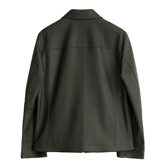 丹宁哲学 土耳其荔枝纹皮翻领外套纯色直筒型皮衣 男款