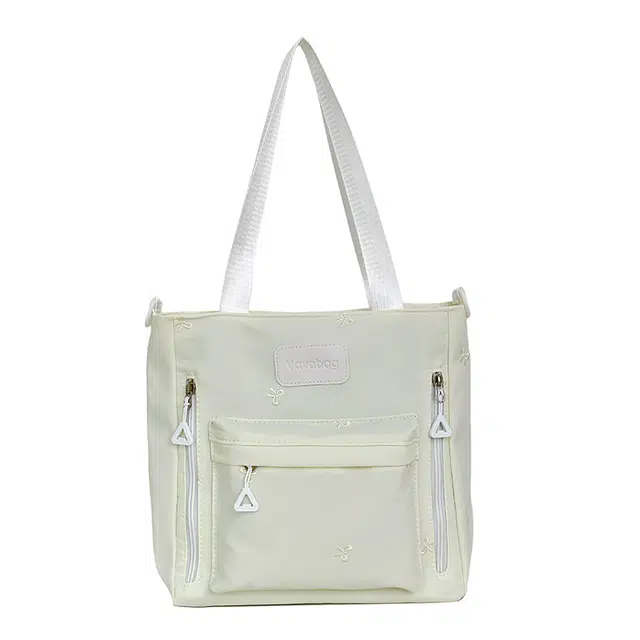 單倉 高颜值彩色时尚设计学院风通勤百搭腋下斜挎包初高中轻便耐磨手提包 尼龙 托特购物袋单肩包 常规 女款 白色/粉色/黄色/蓝色/黑色