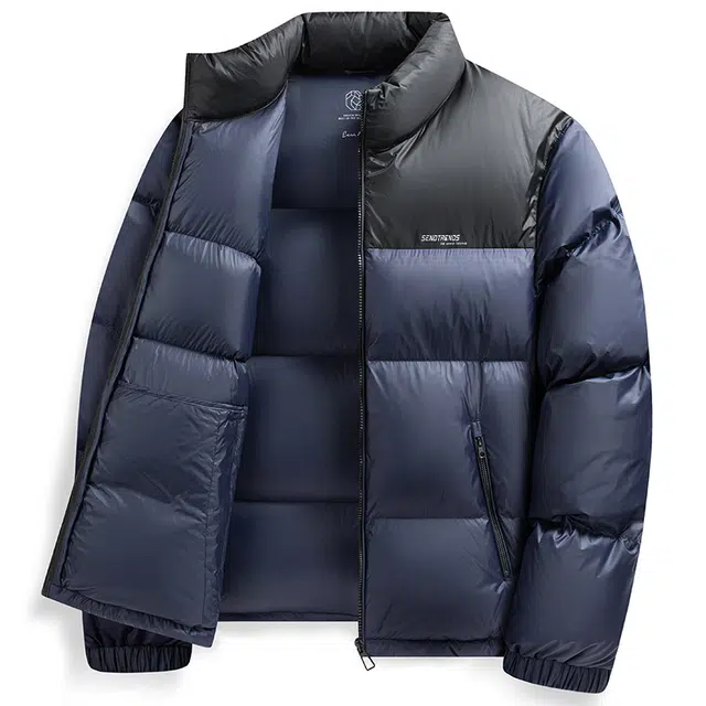 鸭鸭 山系户外运动高充绒情侣款冬季外套中青年基础百搭时尚韩版休闲拼色短款面包羽绒服 男女同款