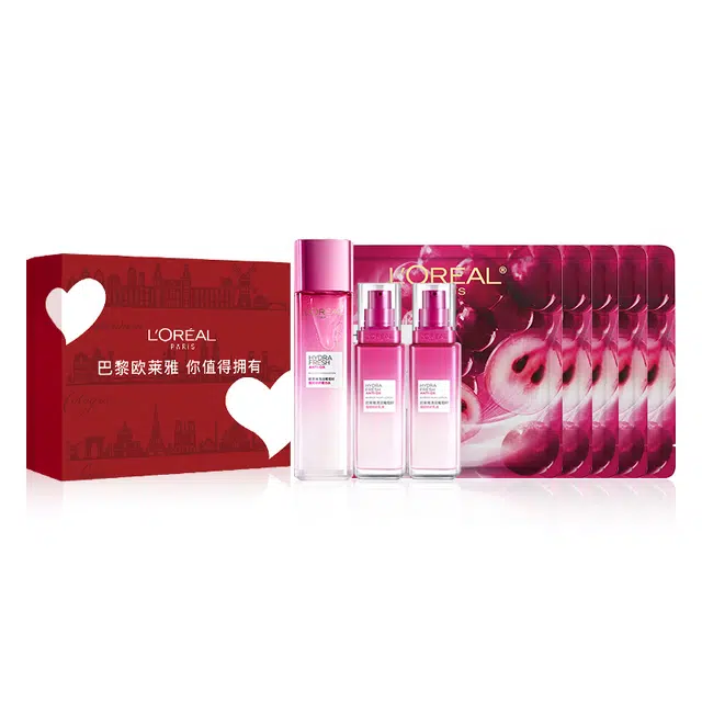 欧莱雅 葡萄籽护肤套装礼盒 提亮保湿修护补水