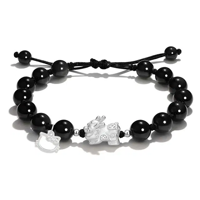 郁馨 本命年转运招财貔貅吞金兽纳福瑞兽 新中式小众设计精致轻奢简约百搭编织绳约会告白#好运 琉璃 手绳 男女同款情侣款