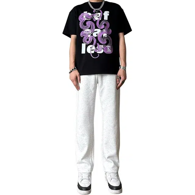 黑马漫画 直筒卫裤男美式复古垂感微喇裤子高级感休闲裤 男女同款