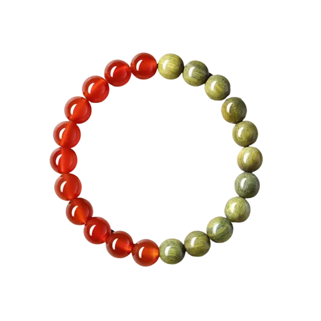 【本命转运珠】 色菲尔 新中式珠串万事顺利招财纳福 国风小众设计个性温柔百搭时尚通勤学生盘玩好运 绿檀 手串 男女同款情侣款