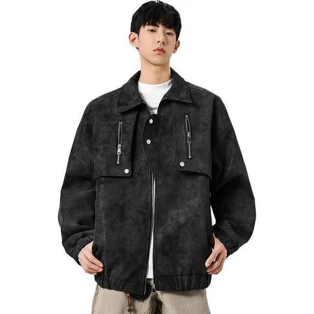黑马漫画 机车春秋美式潮牌帅气高级感夹克外套 男女同款