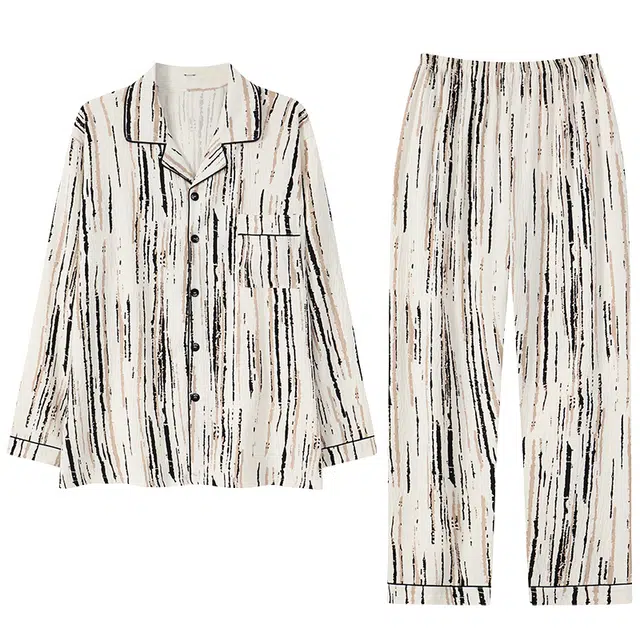 俏霓桐 开衫休闲舒适可外穿家居服睡衣套装 男款