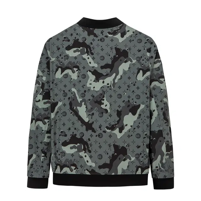 与狼共舞 时尚个性满印柔软舒适透气百搭棒球领轻薄夹克外套 男款