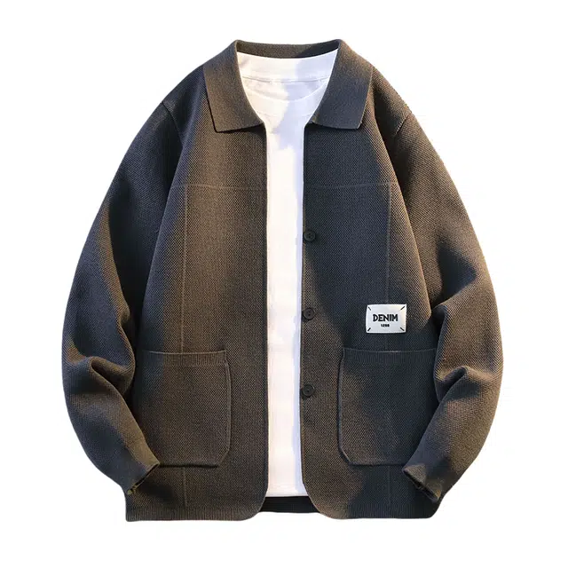 半空山 纯色基础款简约高品质老钱轻奢宽松长袖针织衫 男女同款