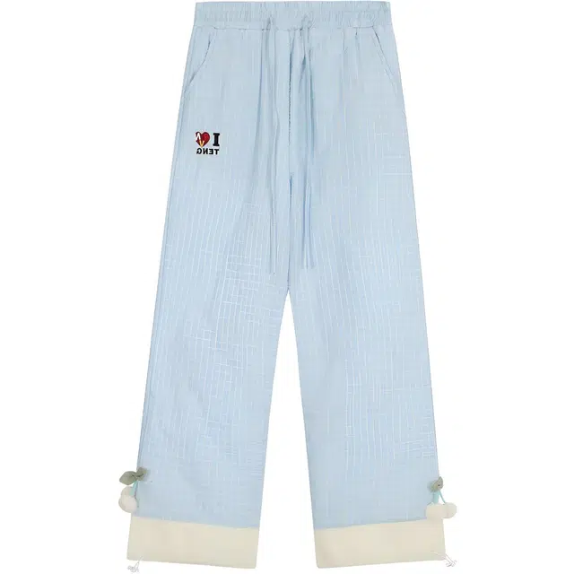 木清清 保暖格子加厚慵懒宽松长裤休闲裤 女款