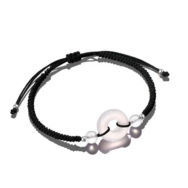 【s925银】 溯源京作 新中式国潮复古小众设计平安扣  #好运 织物 手绳 男女同款情侣款