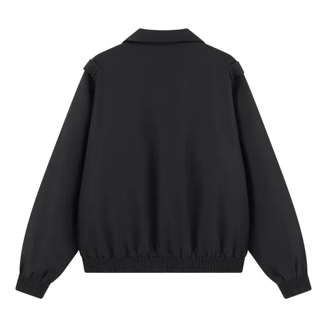 普鲁士多特蒙德 美式高街风拼接解构品牌字母印花哈林顿机能风外套暗黑先锋金属拉链装饰痞帅短款廓形潮牌时尚翻领工装休闲夹克 男女同款