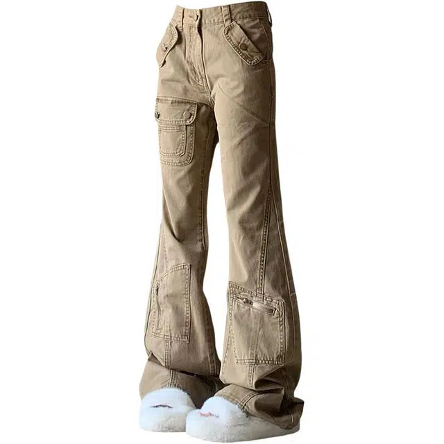 识恩 高腰适中宽松阔腿牛仔裤 女款