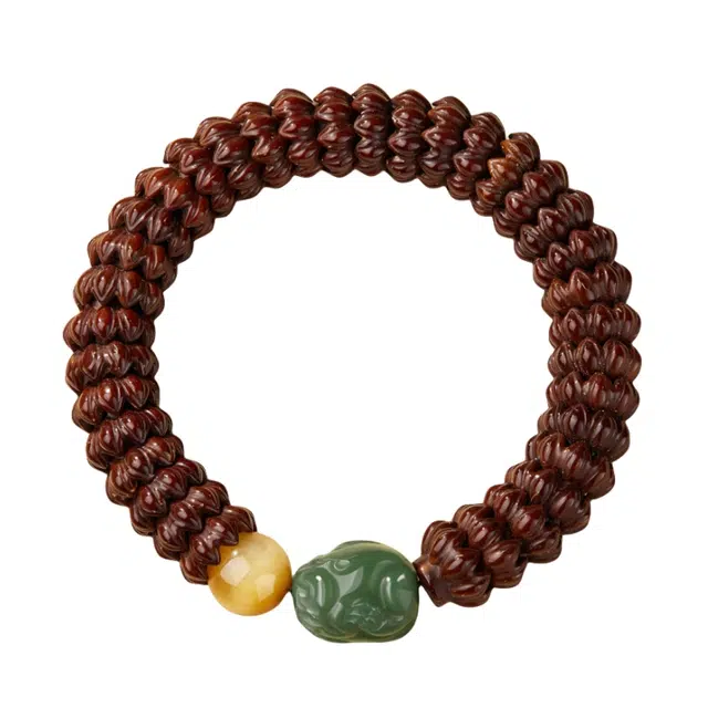 宣华意 国风新中式复古高端 精雕金饭碗手持念珠佛珠 招财貔貅 财源广进 诸事顺遂#好运 紫金鼠 手串 男女同款情侣款