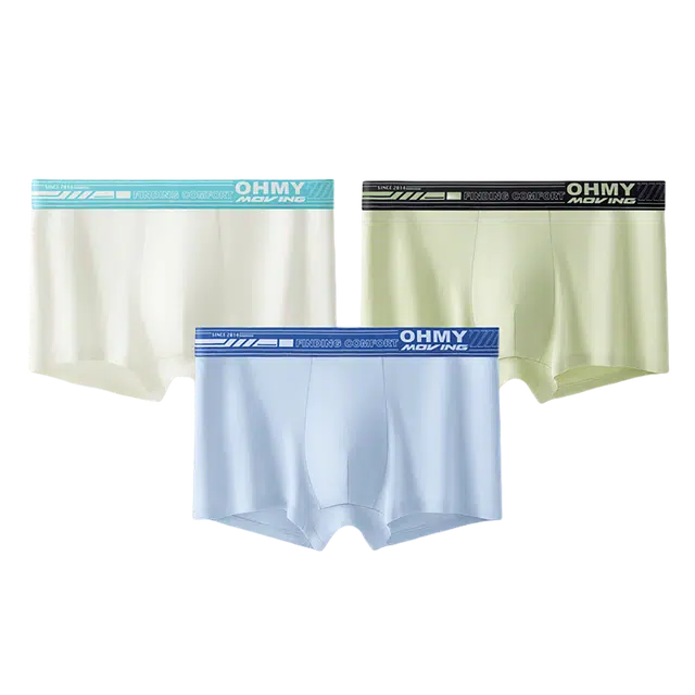 潞优野 轻盈轻奢高级感纯棉抗菌四角裤衩抑菌青少年运动轻薄透气短裤头平角内裤 男款