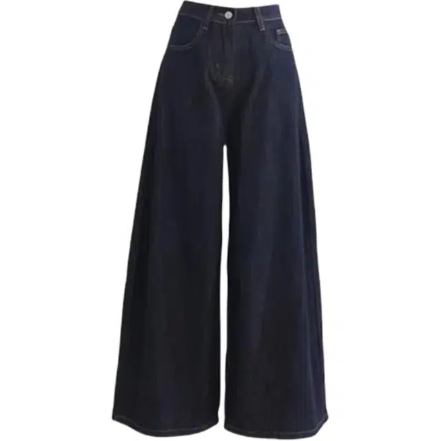 木清清 宽松阔腿百搭显瘦高腰垂感拖地裤牛仔裤 女款