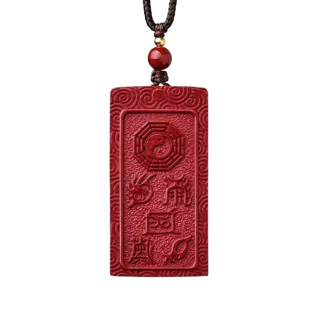 茂琼 五岳真形图八卦牌#好运 朱砂 项链 男女同款情侣款