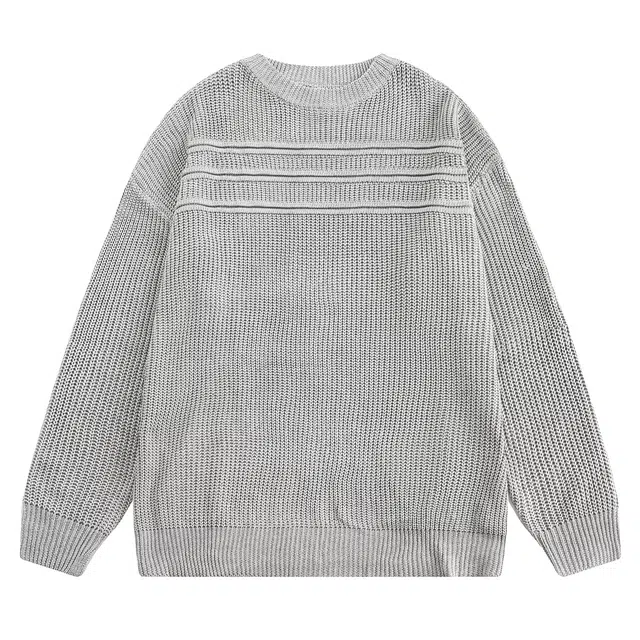 寻星记 秋季 日常水洗简约纯色长袖上衣针织衫 男女同款