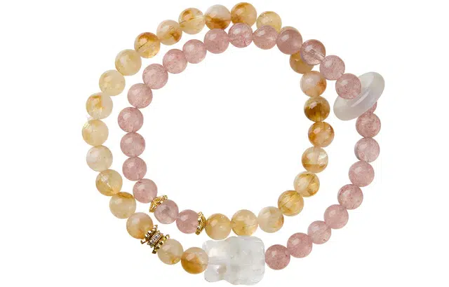 石头记 手饰 双圈貔貅配饰 新中式国风做个富婆 诸事顺利 事业上岸显白贵气高级感百搭 #好运 黄水晶 手串 女款