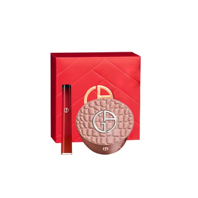 阿玛尼 爱本赤诚礼盒红管鳄纹彩妆套装 自然清透