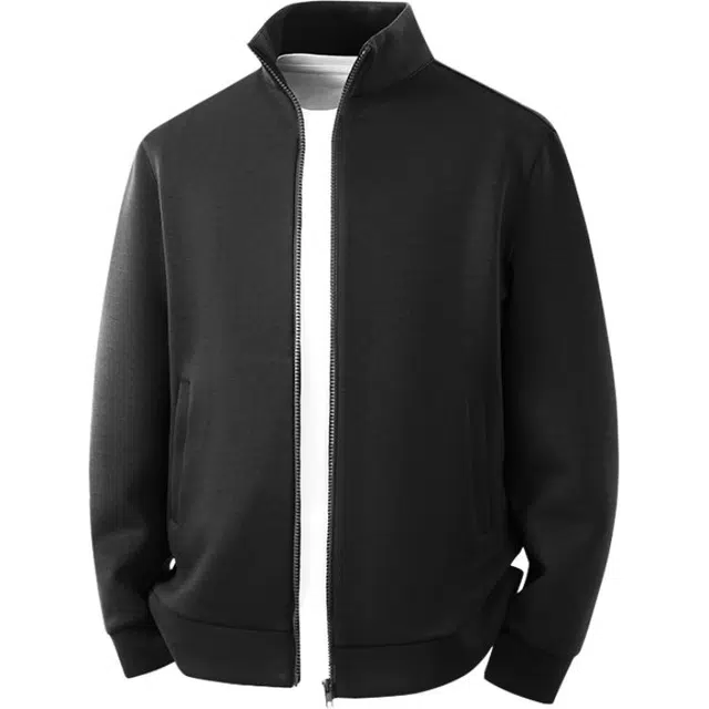 红豆 高级感提花内里立领卫衣商务通勤运动休闲拉链开衫行政外套夹克 男款