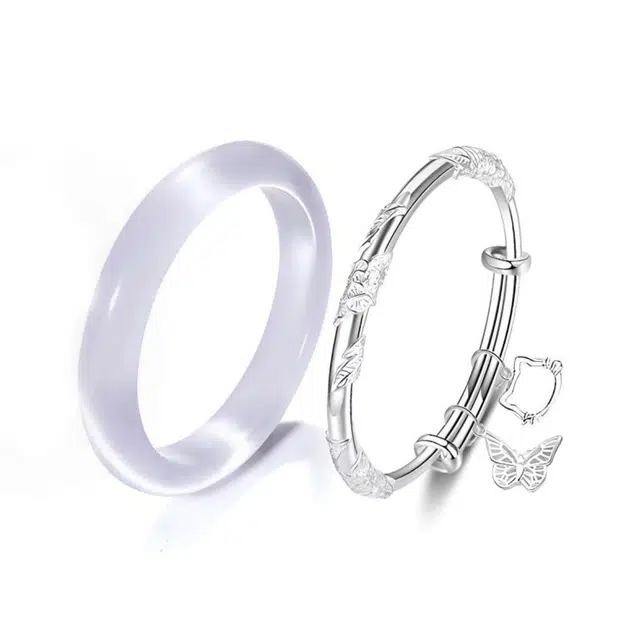 郁馨 招财福猫浪漫紫罗兰叮当镯 古风旗袍轻奢高级感莫比乌斯桃之夭夭简约高级感恋爱磁场约会告白#好运 琉璃 手镯 女款