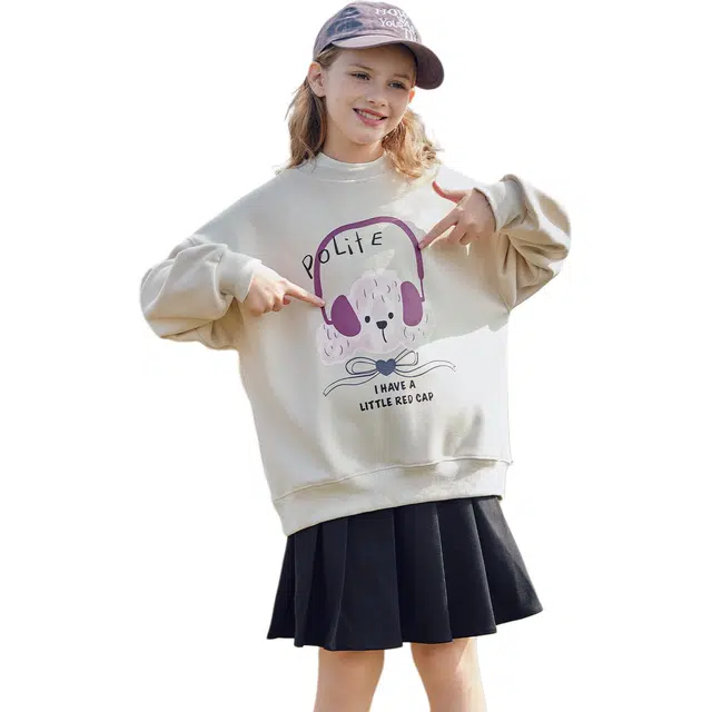 韩素伊卫衣 儿童装女童女孩秋冬季上衣冬天打底大童加绒加厚宽松