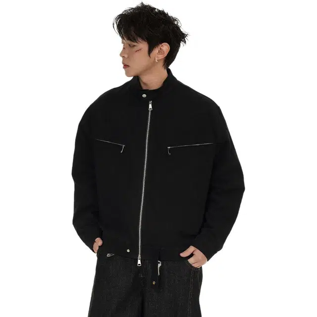 冈哉  美式复古经典简约立领痞帅个性潮流潮牌时尚慵懒感日常通勤柔软舒适亲肤机车飞行外套夹克  男女同款