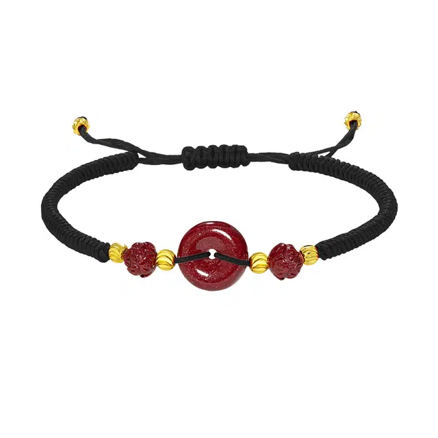 乃瑭 【鸿运当头】诸事顺遂平安扣 高品质新中式本命年转运珠古风国风守护好运上岸莲花 朱砂 手绳 男女同款情侣款