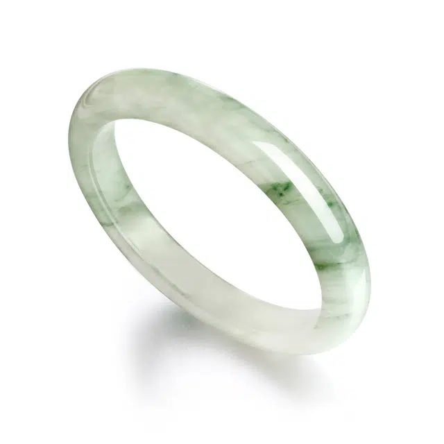 【甄选特级】中国黄金 央创时尚 翠玉美人 青山黛 古风典雅 温润柔和小众设计 平安汉服旗袍 礼盒 好运 天山翠 手镯 女款