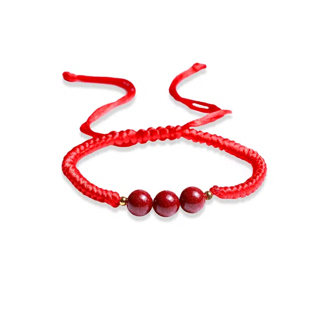 梨云暮雪 一物一证 保证 三星报喜紫金砂中国红高含量 诸事顺利八方来财转运珠 好运 朱砂 手绳 男女同款情侣款