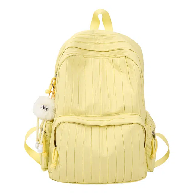 蔻蒂熊 可爱少女日系学生小书包简约百搭纯色休闲时尚 涤纶 双肩包 常规 青少年 白色/黑色/粉色/黄色