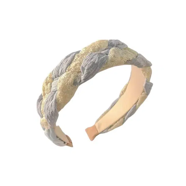 希铃 高级感 蕾丝麻花编织 布艺 发箍 女款