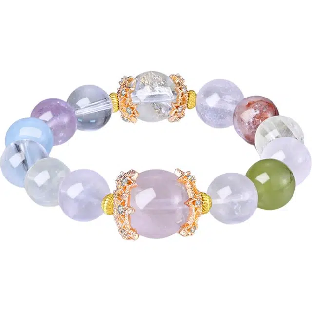 翡翠王朝 招桃花加薪升职水晶多宝#好运天然 草莓晶 手串 女款