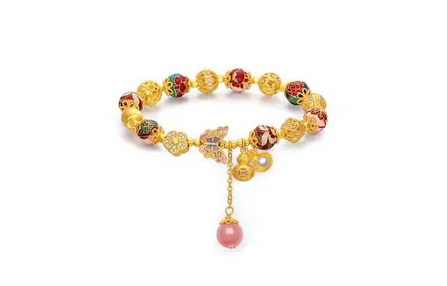 周六福 多彩东方花园 色泽明艳 清新淡雅好运 手饰天然 玛瑙 手串 女款