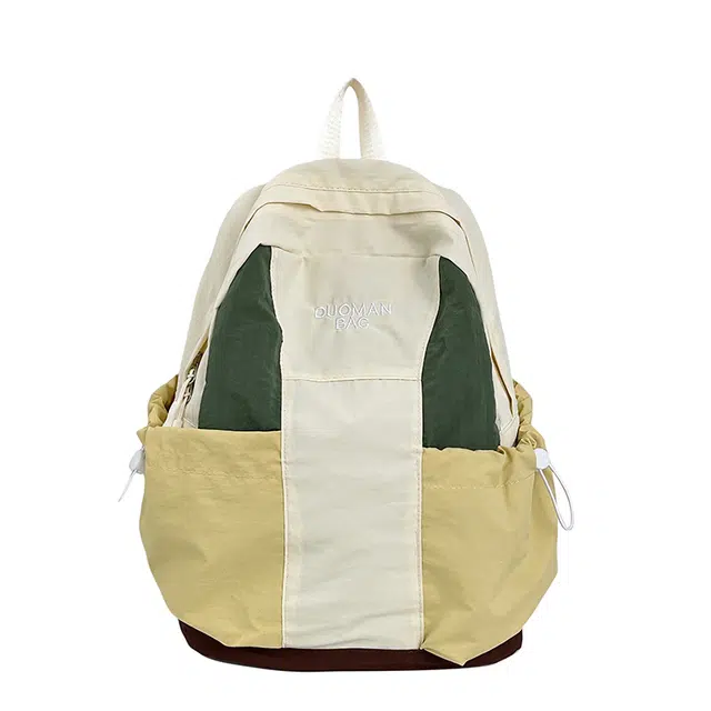 帕克熊 时尚简约撞色高颜值百搭轻便 尼龙 双肩包 男女同款情侣款 多色